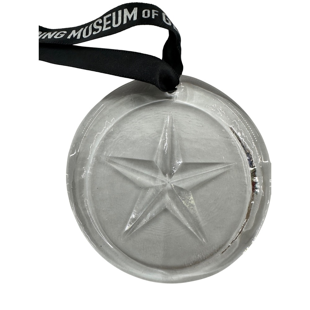 Corning Museum‎ of Glass Clear Star Ornament Black Ribbon